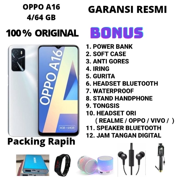 OPPO A16 RAM 4/64 GARANSI RESMI