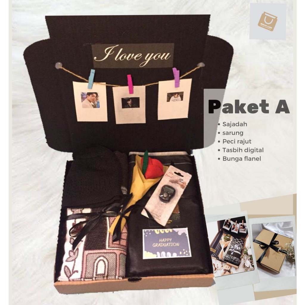 Hampers Cowok / Gift Box / Kado Cowok / Anniv / Wisuda / RAMADHAN sajadah kaos