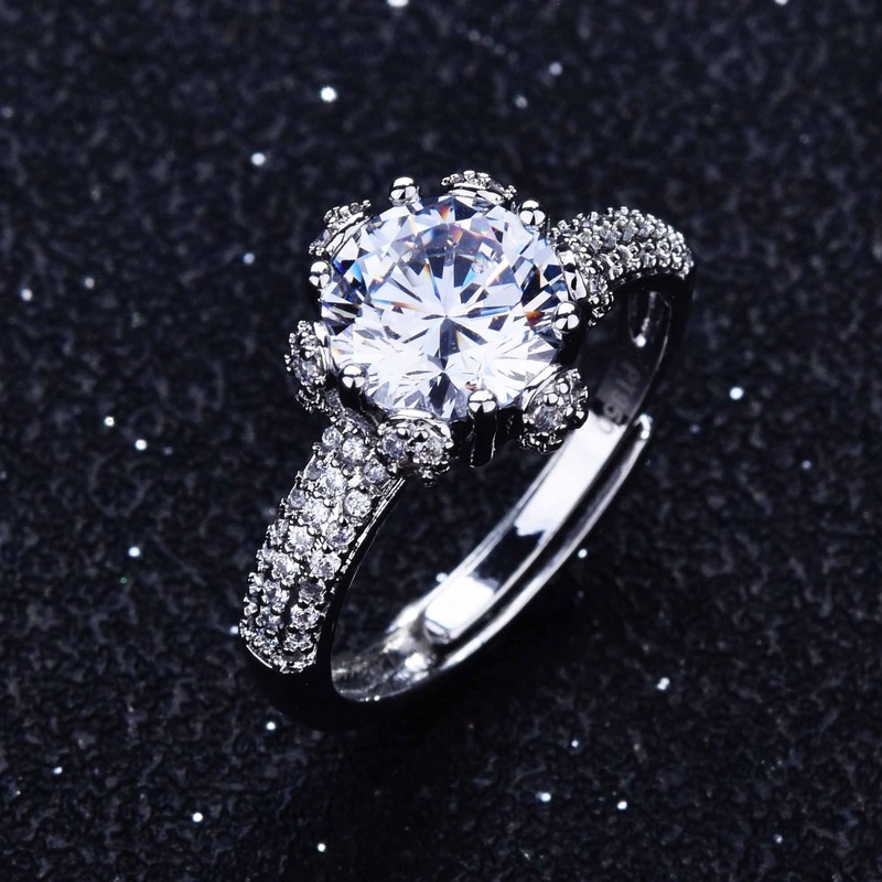 Pt950 Cincin Moissanite Mewah Untuk Wanita