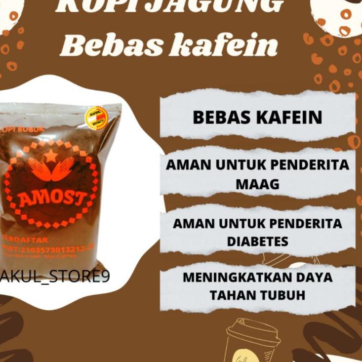 

Y-AMQ) ♥) Kopi Bubuk Cap Amost Kopi Jagung Murni Bebas Kafein Aman Untuk Maag Diabetes Darah Tinggi 250Gr premium)