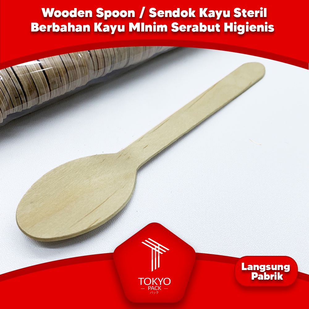 Sendok Makan Kayu Sekali Pakai / Garpu Makan Kayu Ukuran 16cm