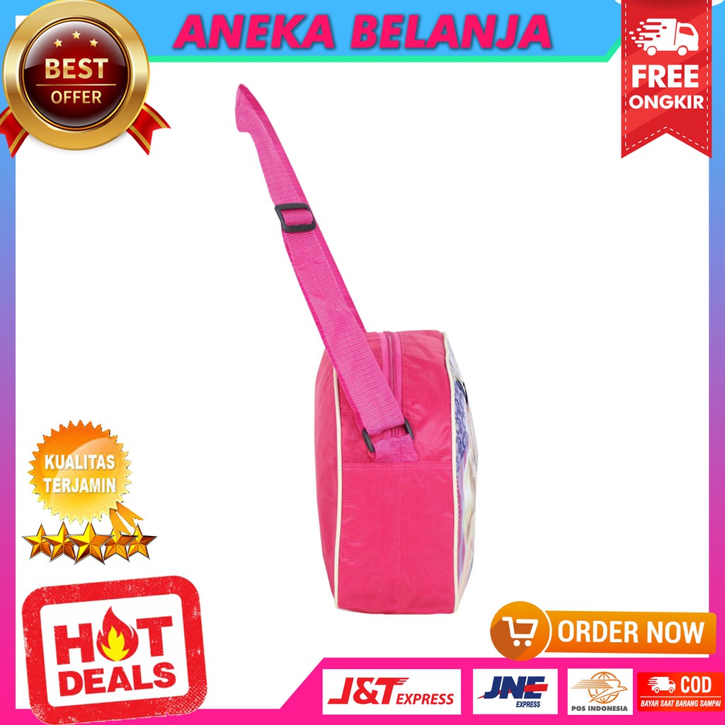 Tas Selempang Khusus Anak Cewek Gambar Kartun Barbie Pink Lucu Casual Fashionable Ekonomis Stylish