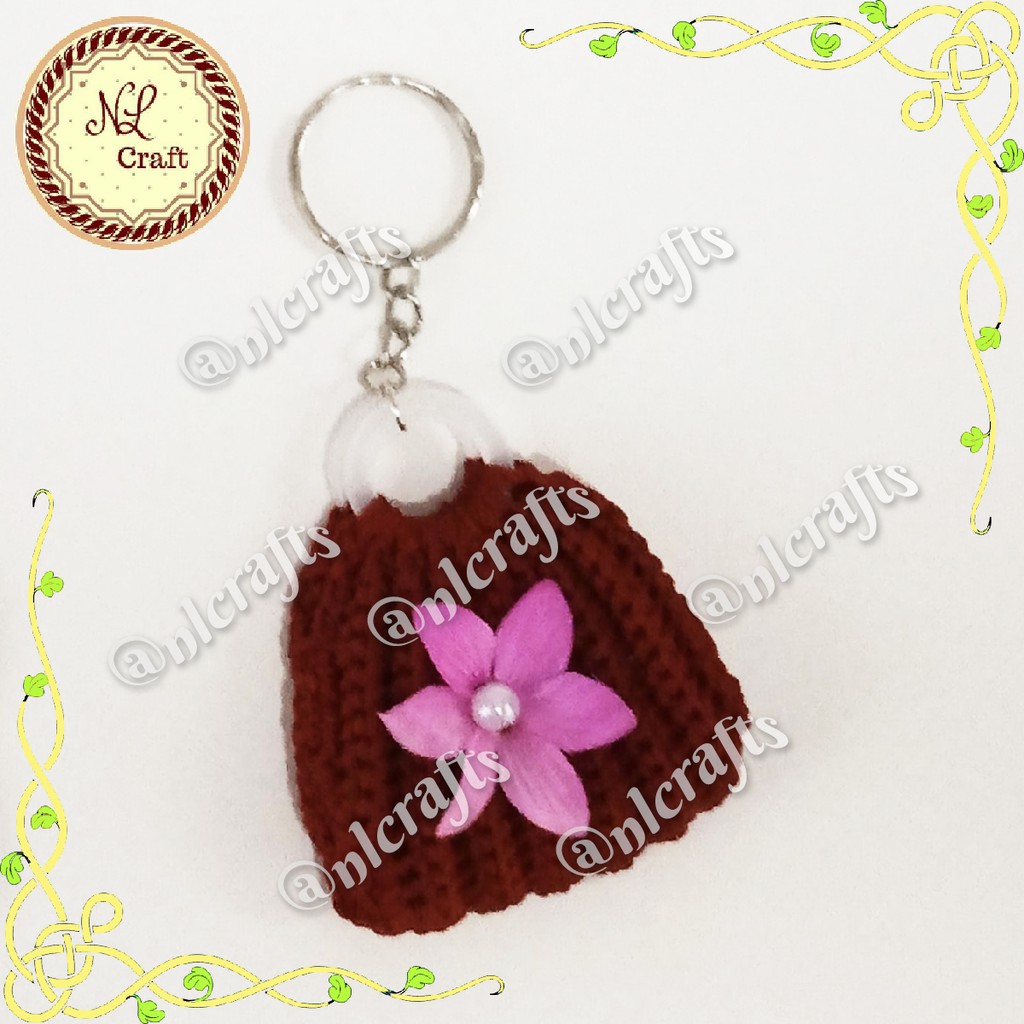Gantungan Kunci Rajut Tas Mini Ring Souvenir Aksesoris Ganci