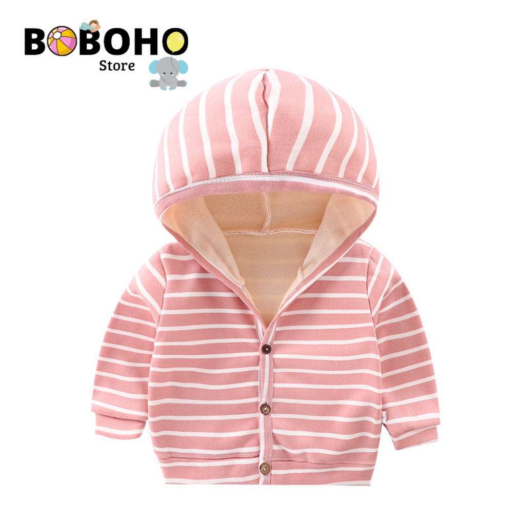 BOBOHO - JAKET ANAK HOODIE IMPORT MOTIF GARIS /JAKET ANAK MUSIM SEMI / JAKET ANAK UNISEX / JAKET HOODIE IMPORT PREMIUM