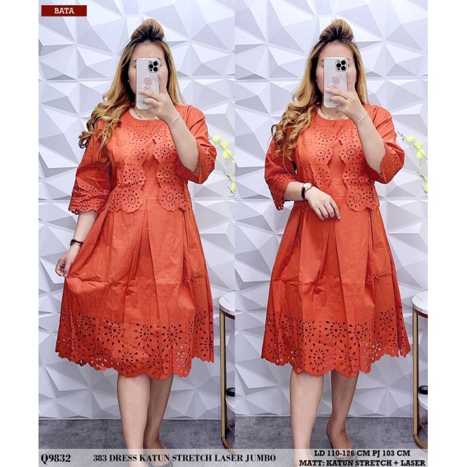 383 DRESS KATUN STRETCH LASER JUMBO Q