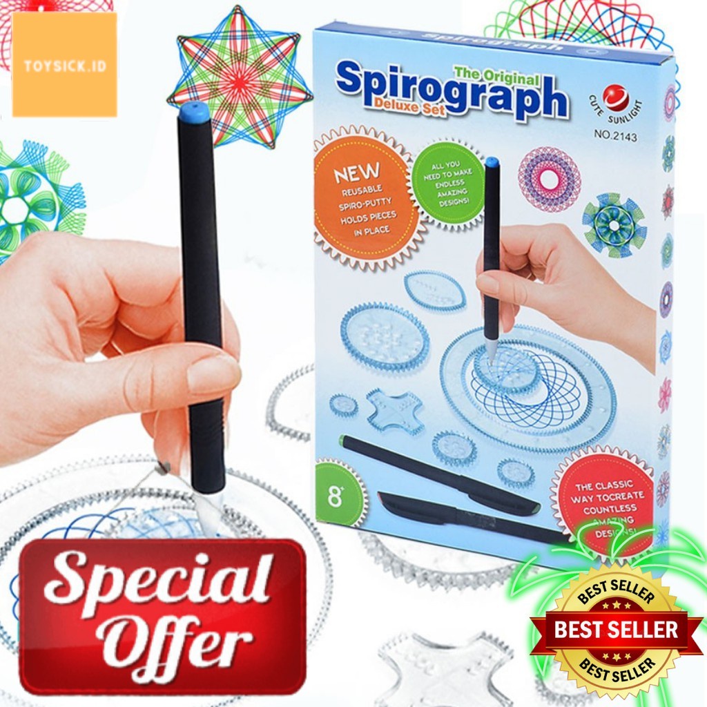 

Spirograph Drawing Tools P X L X T = 22cm X 2.5cm X 31cm 2143