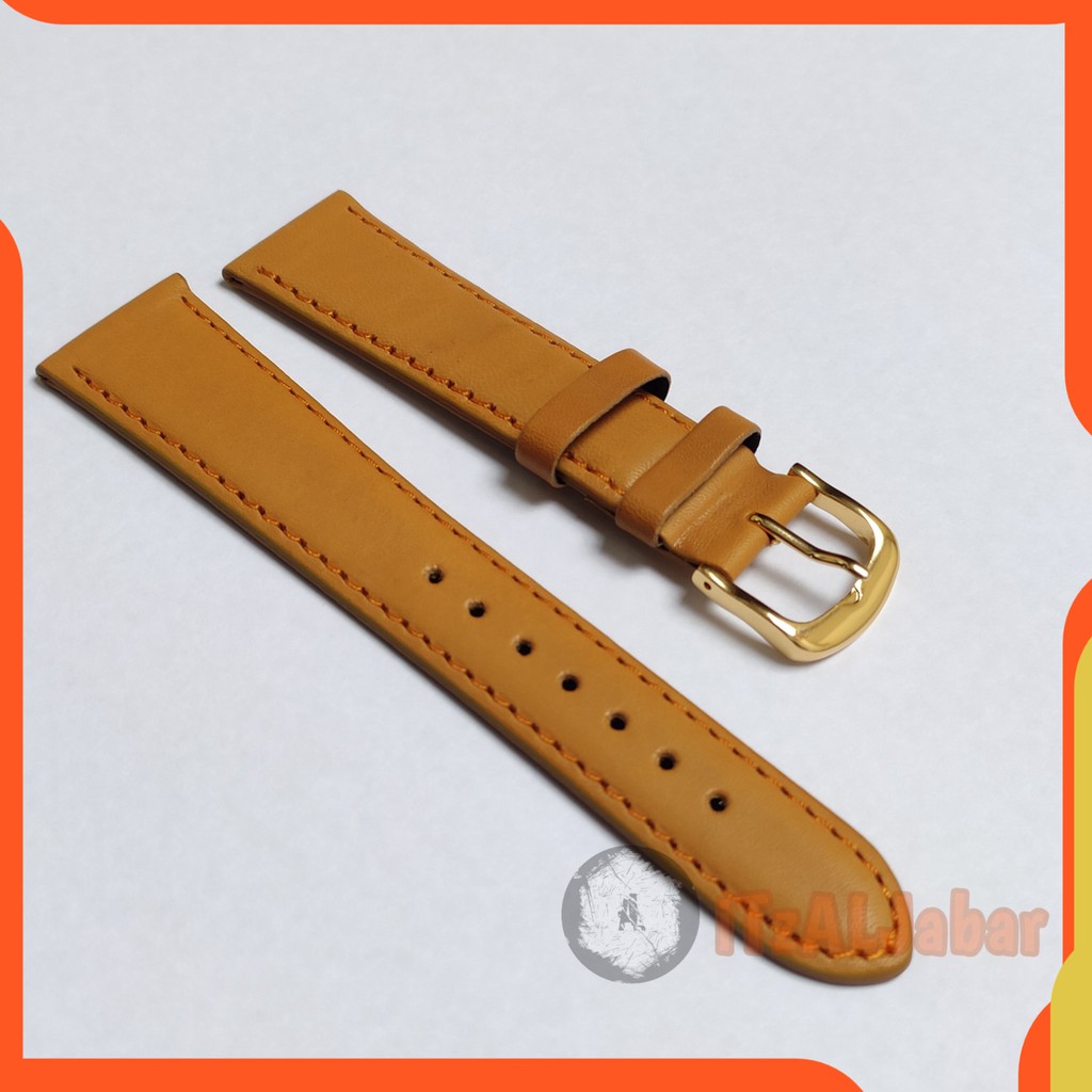 Tali jam tangan Kulit 20mm Leather strap Coklat terang GT20