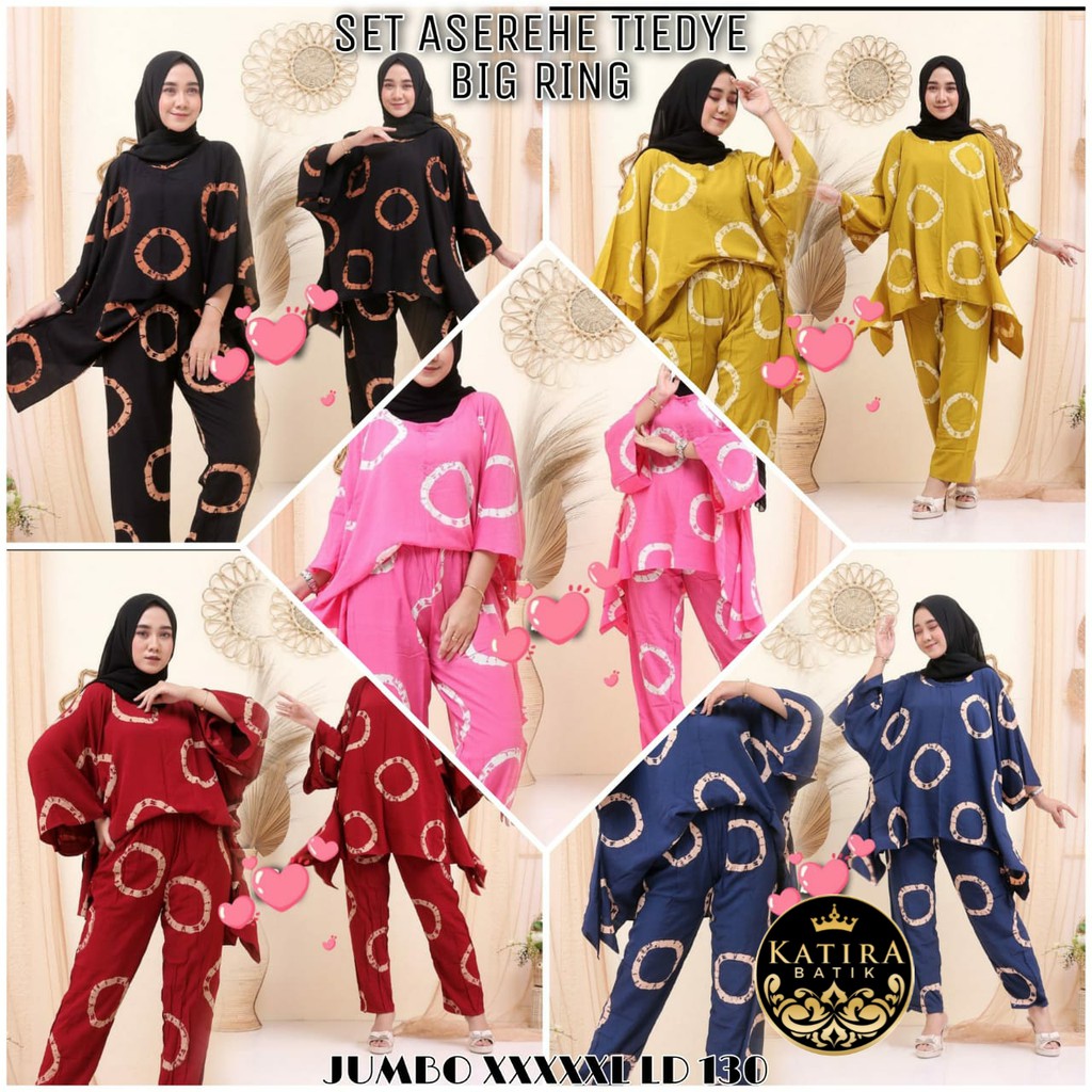 SET ASEREHE WAKA TIEDYE BIG RING SETCEL TIE DYE SETCEL SUPER JUMBO LOUNGEWEAR TIE DYE SET SHIBORI RA