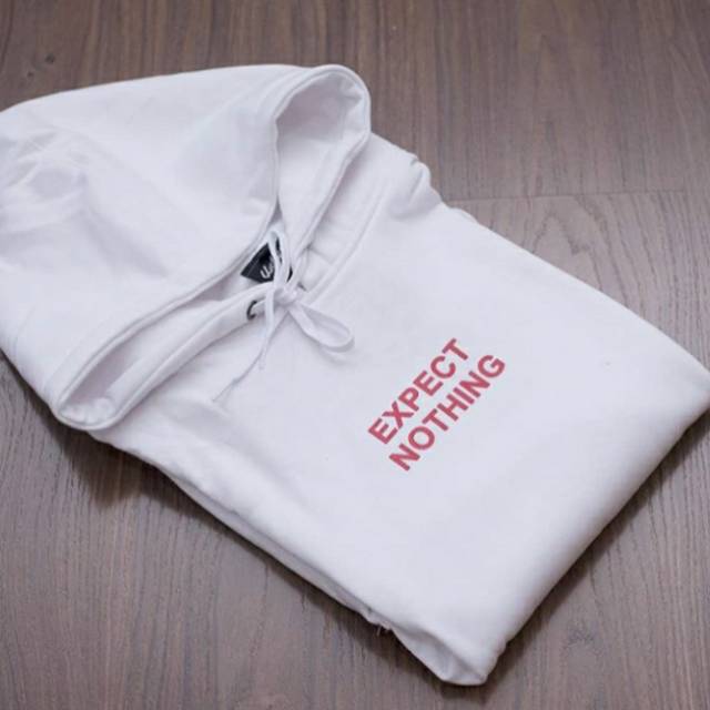 HOODIE FULL WHITE EXPECT NOTHING