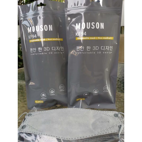 MASKER KF94 MOUSON 4 LAPIS / MASKER 4 PLY (ISI 10 PCS PER BUNGKUS)