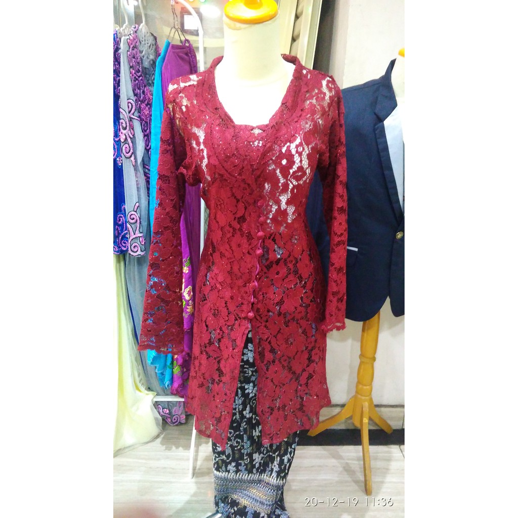 kebaya tunik marun size XL