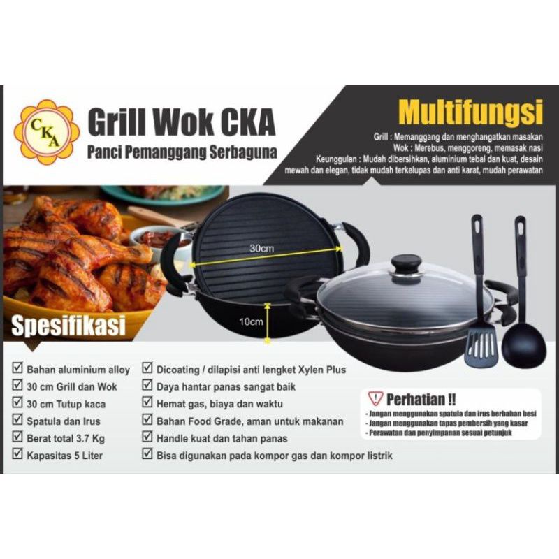 cka grill wok/ panci serbaguna