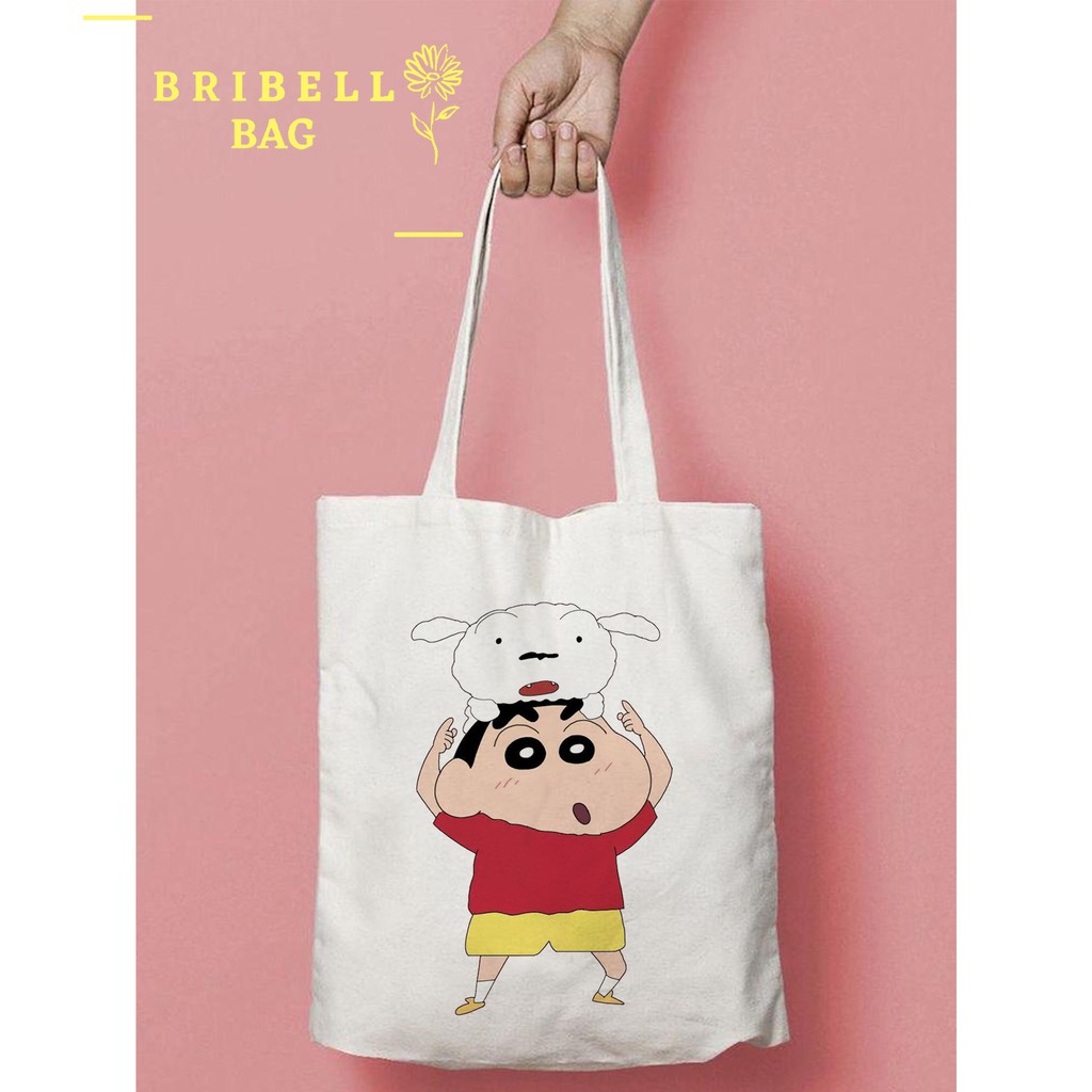 Tote Bag Kanvas Bergambar - Shincan Cartoon