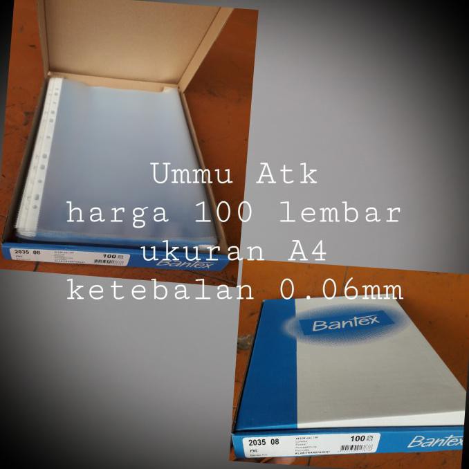 

✨ BISA BAYAR DITEMPAT✨ PP Pocket Bantex 2035-08 Size A4 Isi 100 lembar. HEMAT Kode 1187