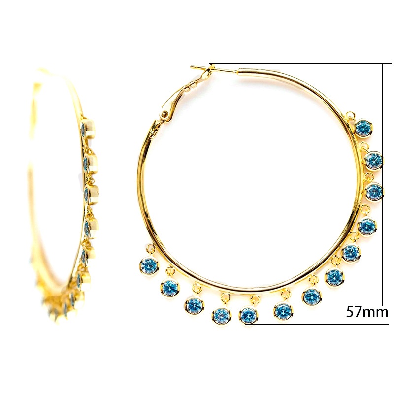 Fancyqube Anting Hoop Rumbai Lingkaran Besar Warna Emas Untuk Wanita