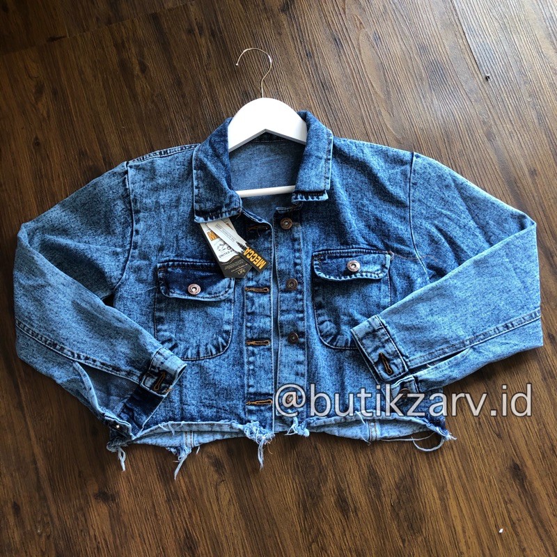 jaket jeans Crop / Jaket jeans Riped