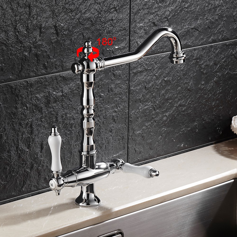 Bayar Di Tempat Ready Stock Chrome Kitchen Sink Mixer Taps