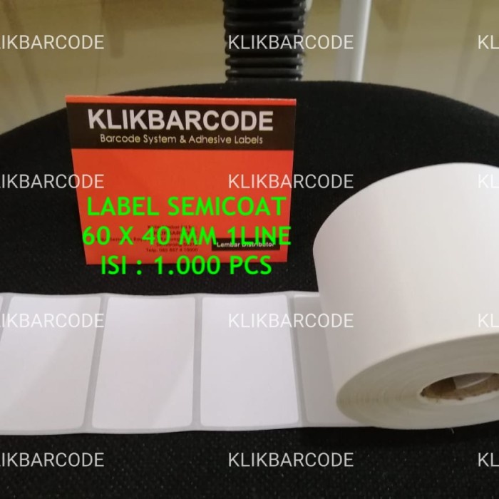 

LABEL BARCODE 60 X 40 - SEMICOAT - 1 LINE - ISI : 1.000 PCS - MURAH