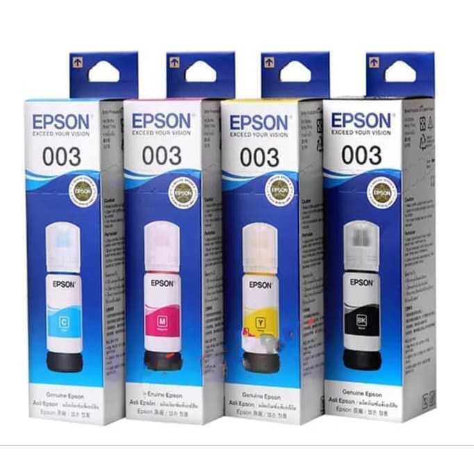TINTA EPSON ECO 003 BLACK, CYAN, MAGENTA, YELLOW RESMI ORIGINAL INK ORI