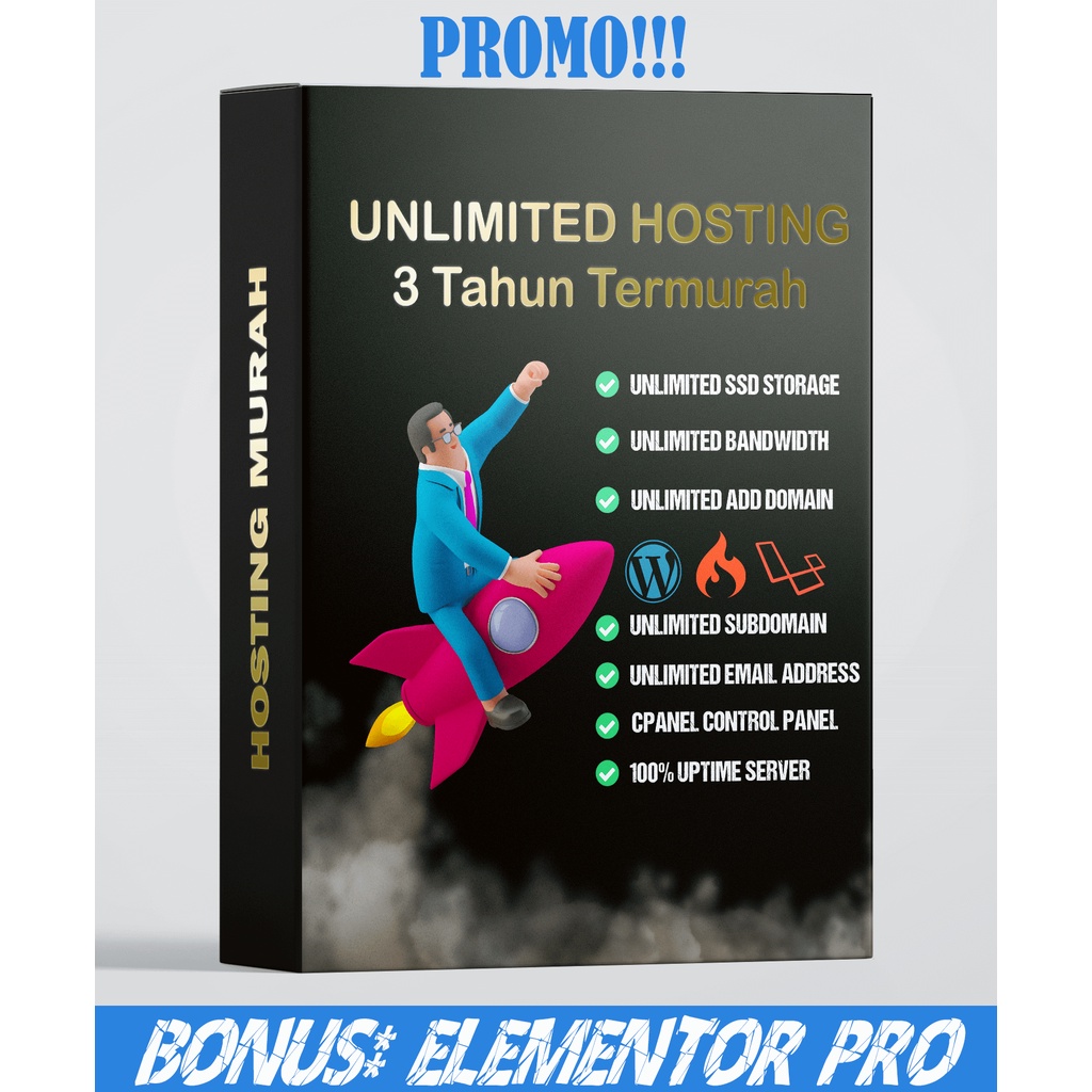 [Promo] Unlimited Hosting Murah untuk 3 Tahun + Unlimited Domain, Cpanel - Gratis Plugin Elementor P