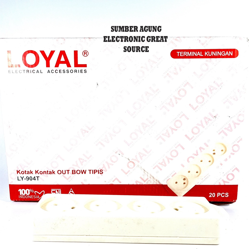 Loyal LY904T Kotak Kontak Out Bow Tipis Stop Kontak Gepeng Lubang 4 Empat