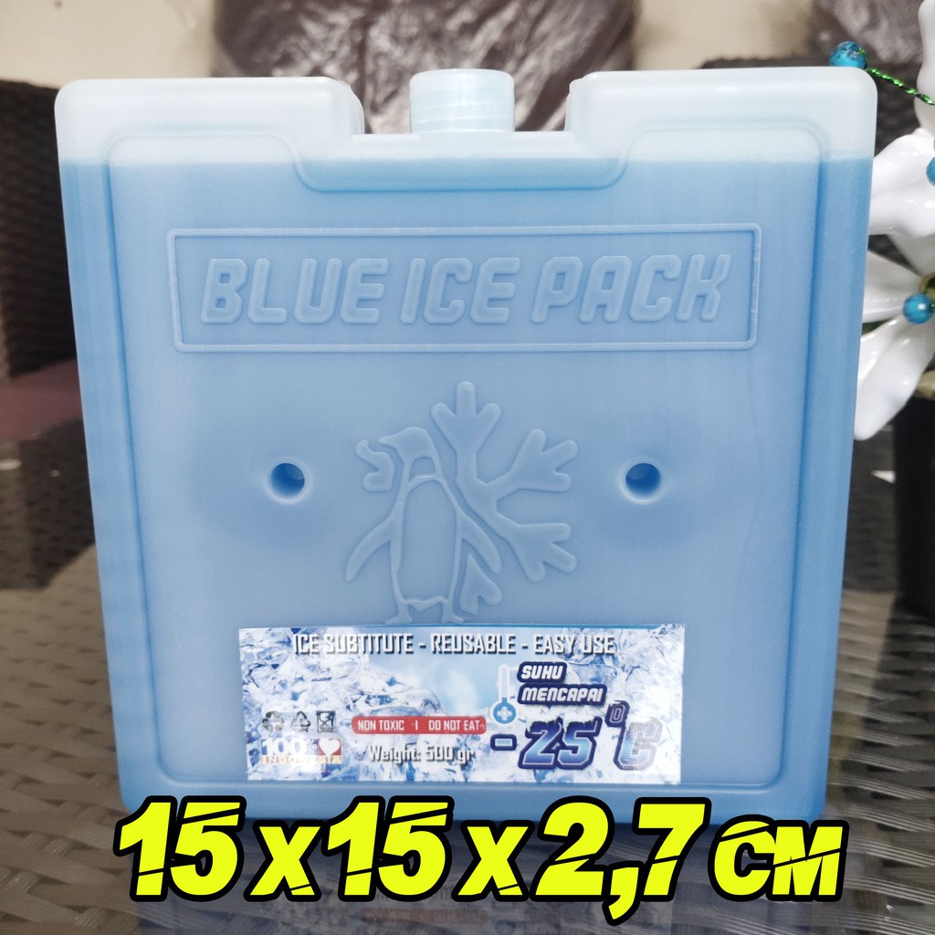 Ice Pack Kotak 15x15x2,5 Blue Ice Gel Pack Pengganti Dry Ice