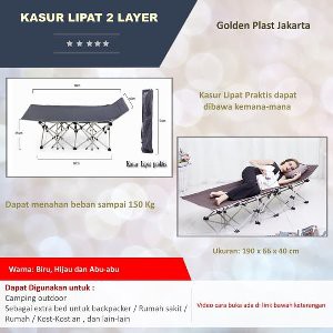 Ranjang Kasur Tampat Tidur Lipat Extra Folding Foldable Bed Foldingbed Portable Rangka Besi Serbagu