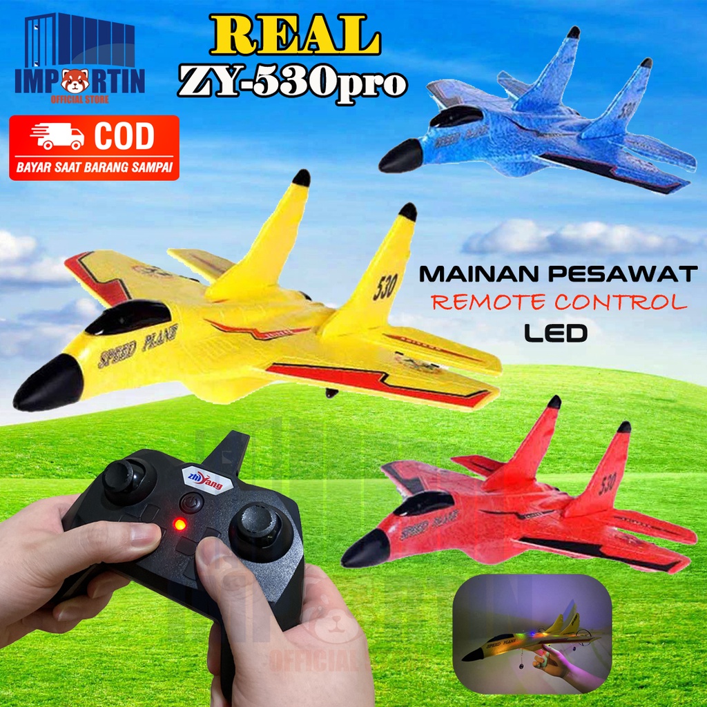 Mainan Pesawat Terbang Remote Control Led Pesawat Glider Airplane Tempur Zy-530Pro/ Pesawat Remote