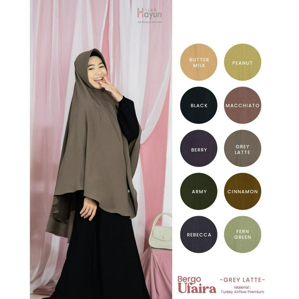 HIJAB HAYURI BERGO UFAIRA PED ANTEM HIJAB INSTAN SYARI ORIGINAL