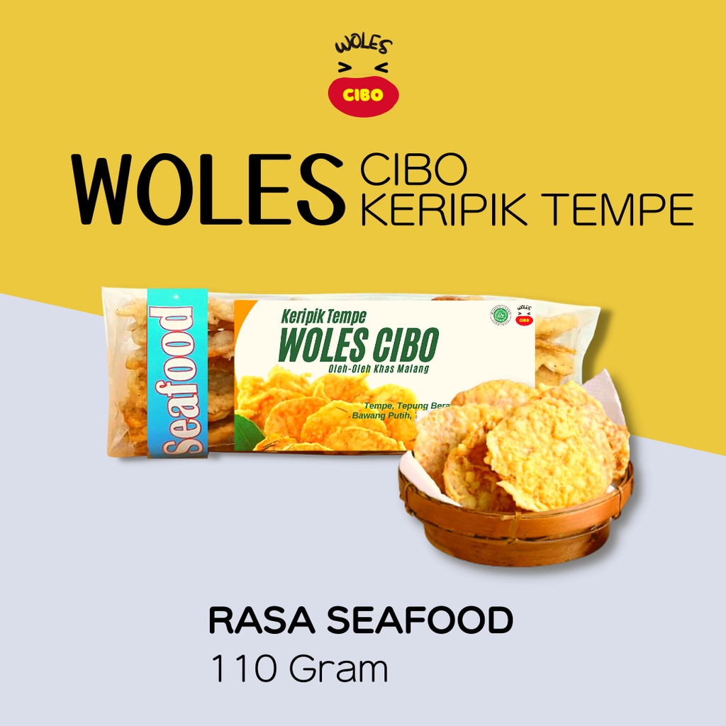 WOLES CIBO Kripik Tempe Malang Murah Rasa Seafood Keripik Mentari