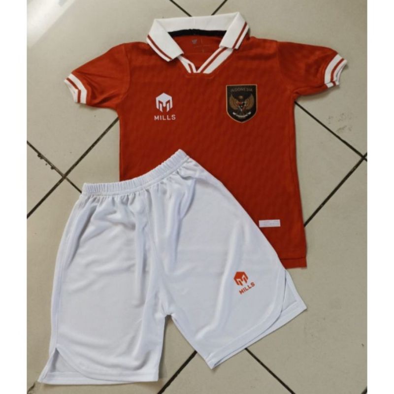 Jersey bola Kids anak anak timnas Indonesia AFF home merah  2022/2023