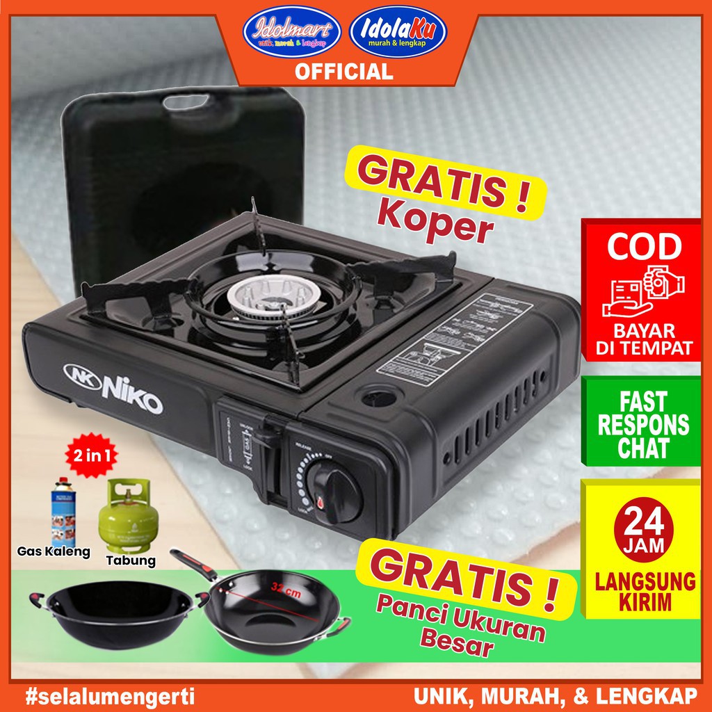 IDOLAKU Kompor Portable Niko Gas Stove Portable NIKO NK-268 kompor mini portable Niko Semarang