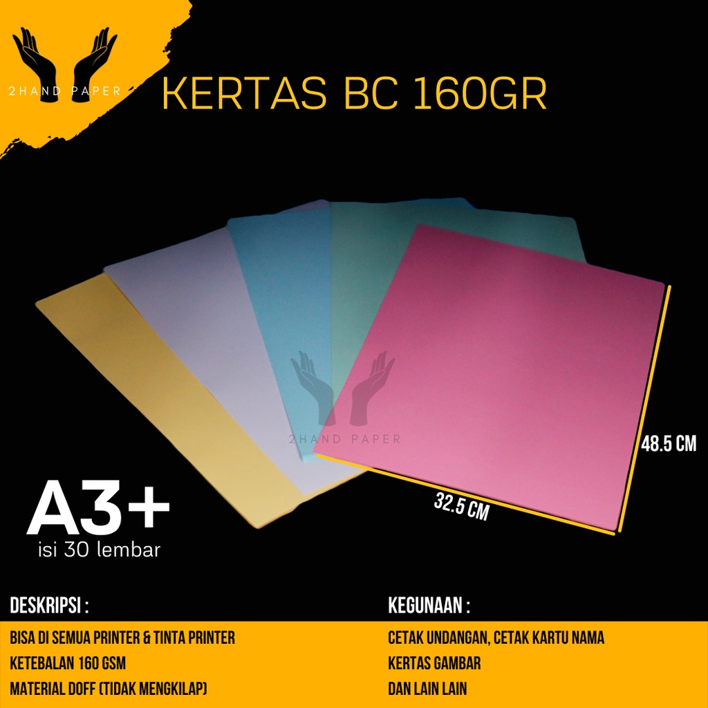 

Kertas BC A3 Plus 160 gsm isi 30 lembar / Brief Card A3 Plus / Kertas Brief Card A3 Plus