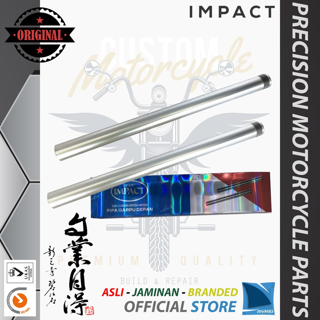 As Shock Breaker Depan KAWASAKI KLX L+R Presisi System Drat - Front Shock Tube IMPACT