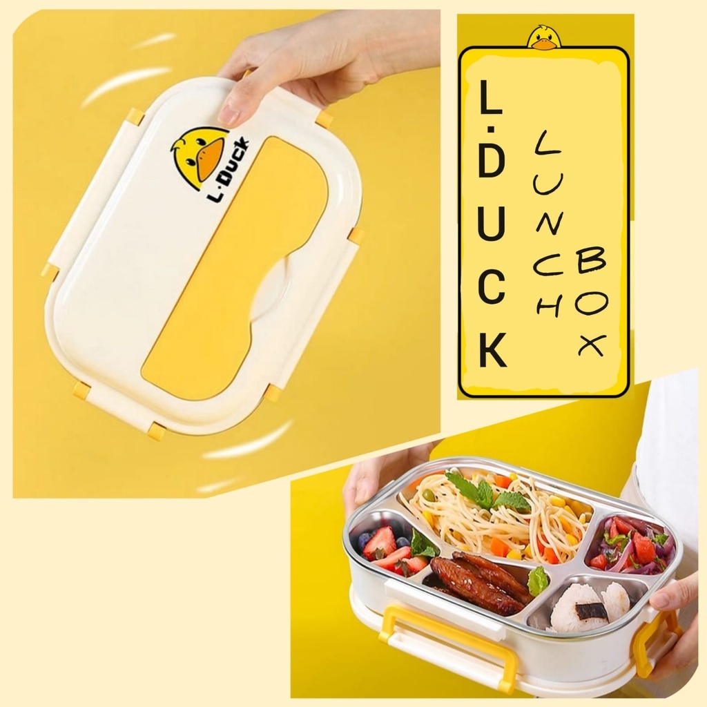 L.Duck Lunch Box / Food Container / Kotak Makan Bento Sekat - 304 Stainless