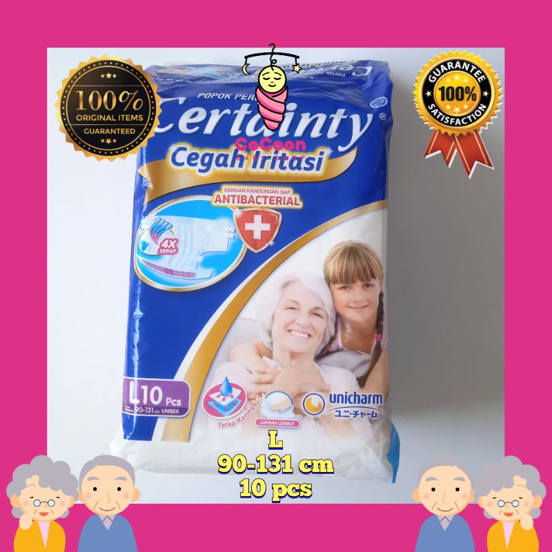 Popok Dewasa Lansia Perekat Certainty L10 L 10