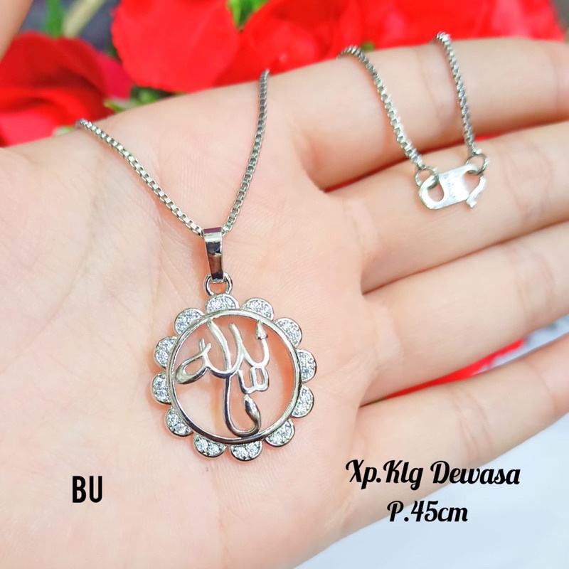 Kalung TITANIUM Dewasa Lafat ALLAH SWT, Gold&amp;silver tidak karat *COD*