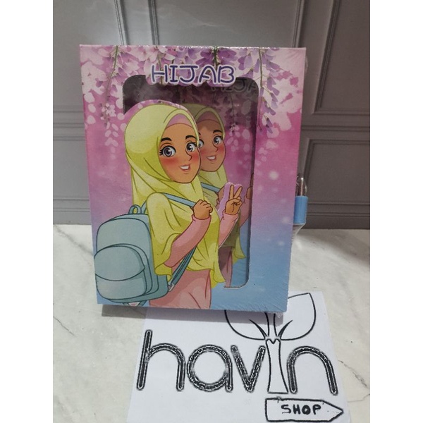 diary ada GEMBOK/diary anak/buku harian/buku catatan-HIJAB