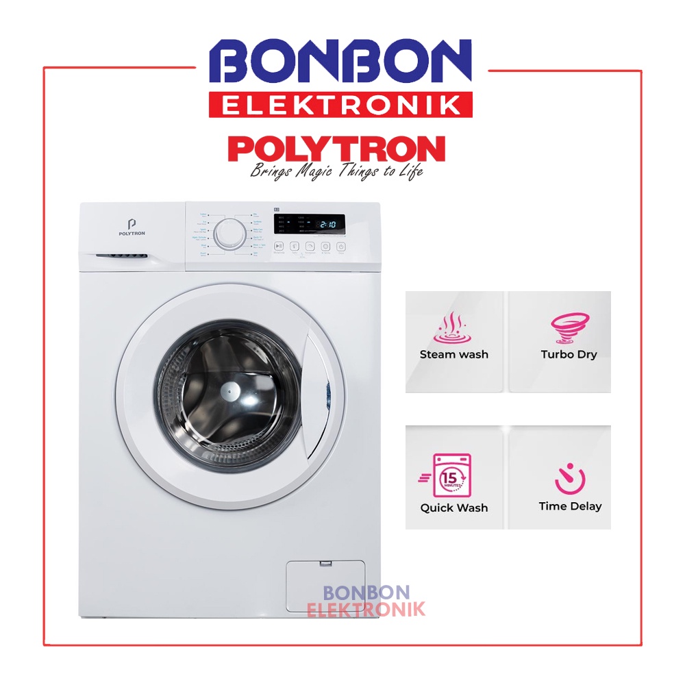 Polytron Mesin Cuci 1 Tabung Front Loading 7KG PFL 7051 / PFL7051 7 KG Wonder Wash