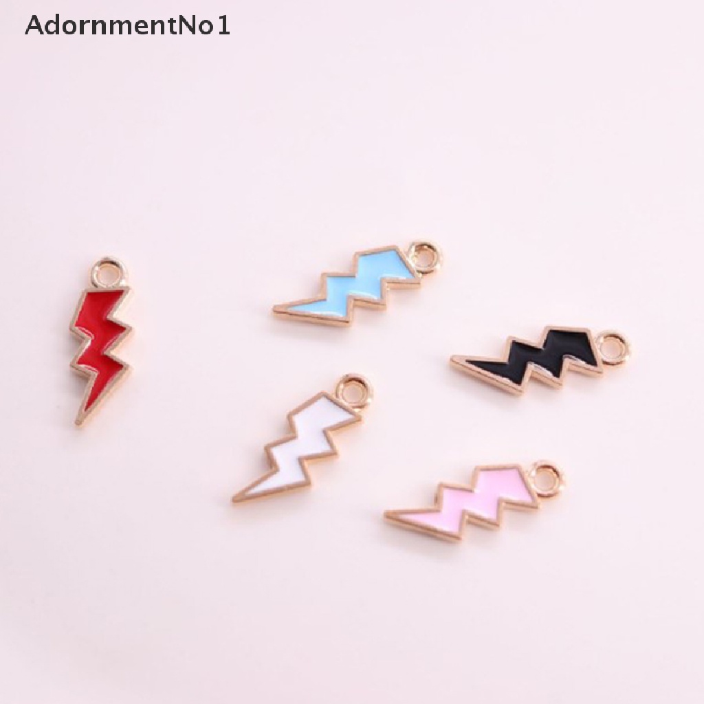 (AdornmentNo1) 10pcs Manik-Manik Enamel Bentuk Petir Untuk Aksesoris Perhiasan DIY