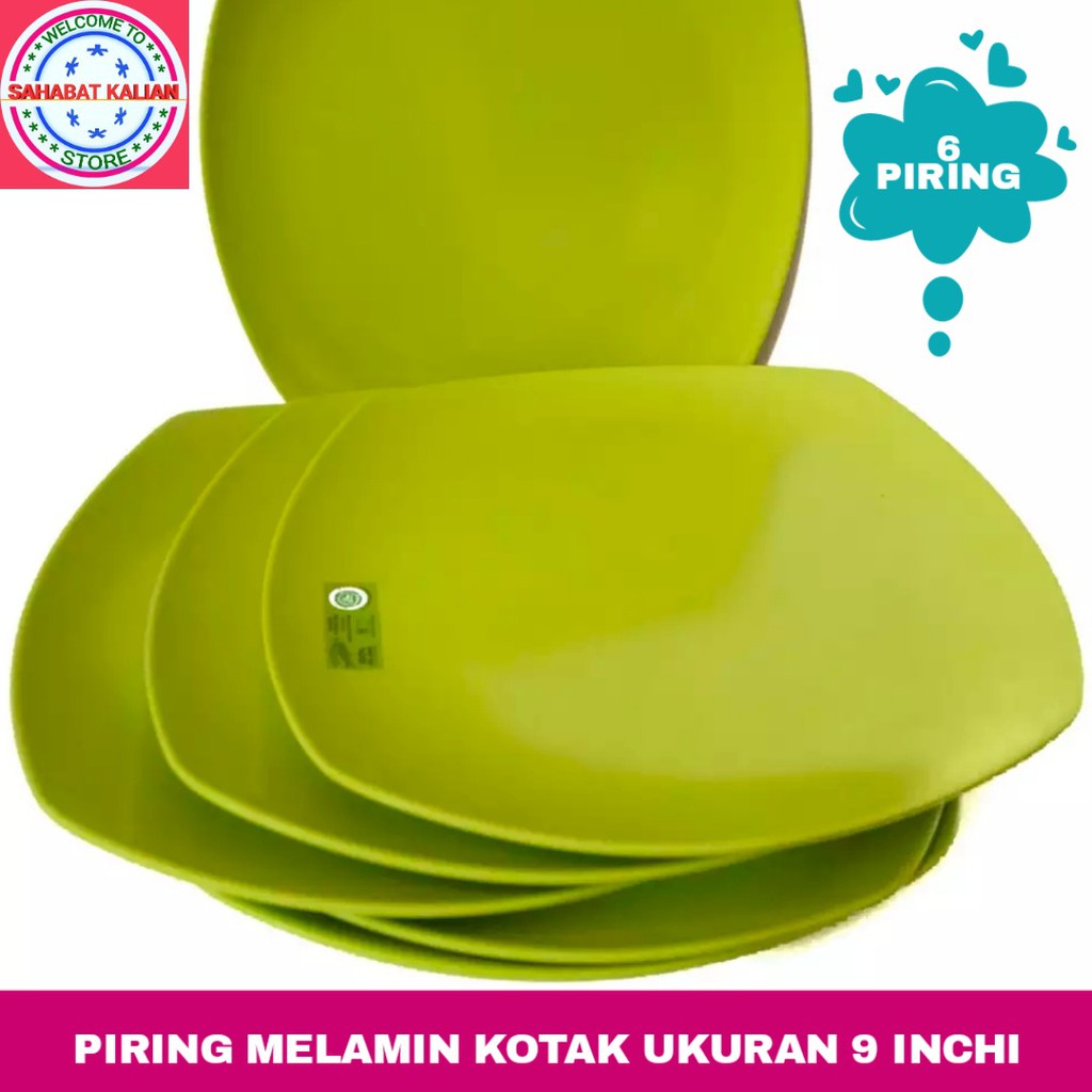 (6 PCS) PIRING MELAMIN KOTAK GOLDEN DRAGIN FLYING FISH P0904