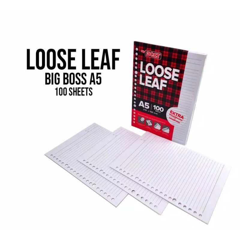 

Refill Binder Loose Leaf A5 GARIS Big Boss 20 Holes - isi 100 Lembar