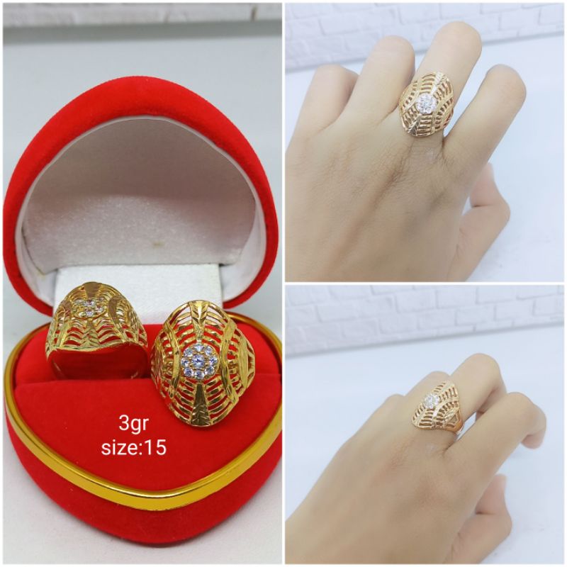 CINCIN LEBAR UKIR + MP MODEL (DUB*Y) / CINCIN PERAK ASLI SILVER 925 LAPIS EMAS/ CINCIN FASHION WANITA TERBARU