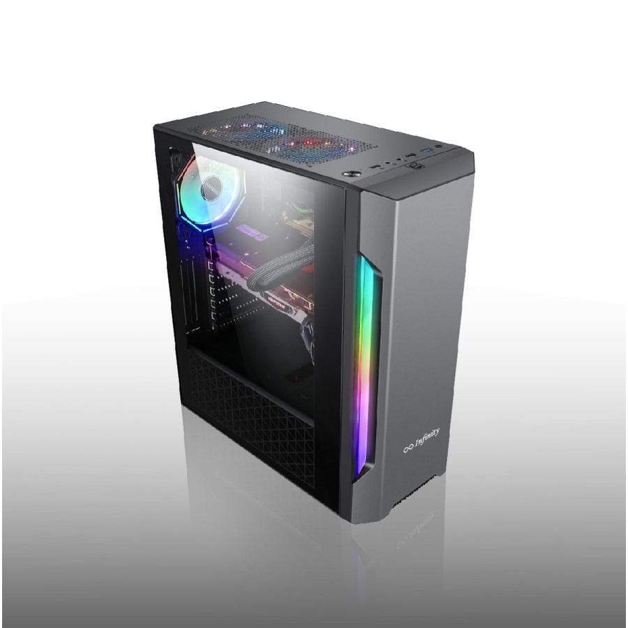 Casing INFINITY FLASH V2 Tempered Glass ATX mATX Gaming Case