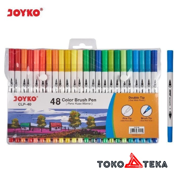

COD Joyko Color Brush Pen Set CLP-40 Double Tip Pena Kuas 48 Warna