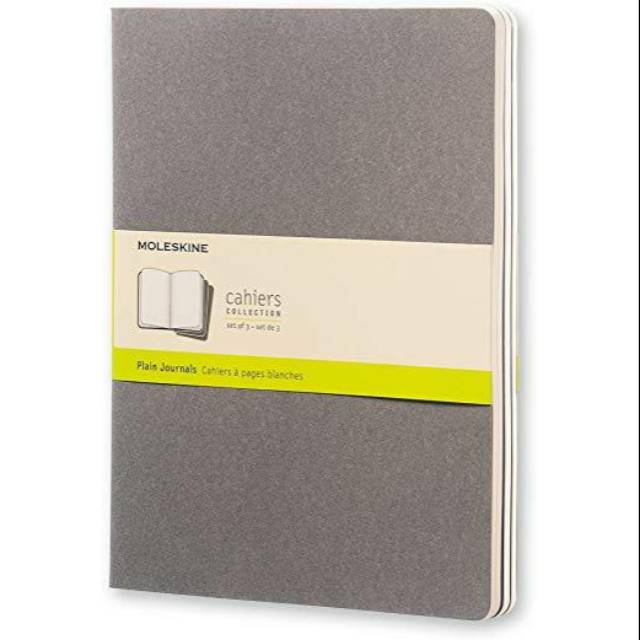 

Moleskine Cahiers Collection Plain Journals Grey - Extra Large size