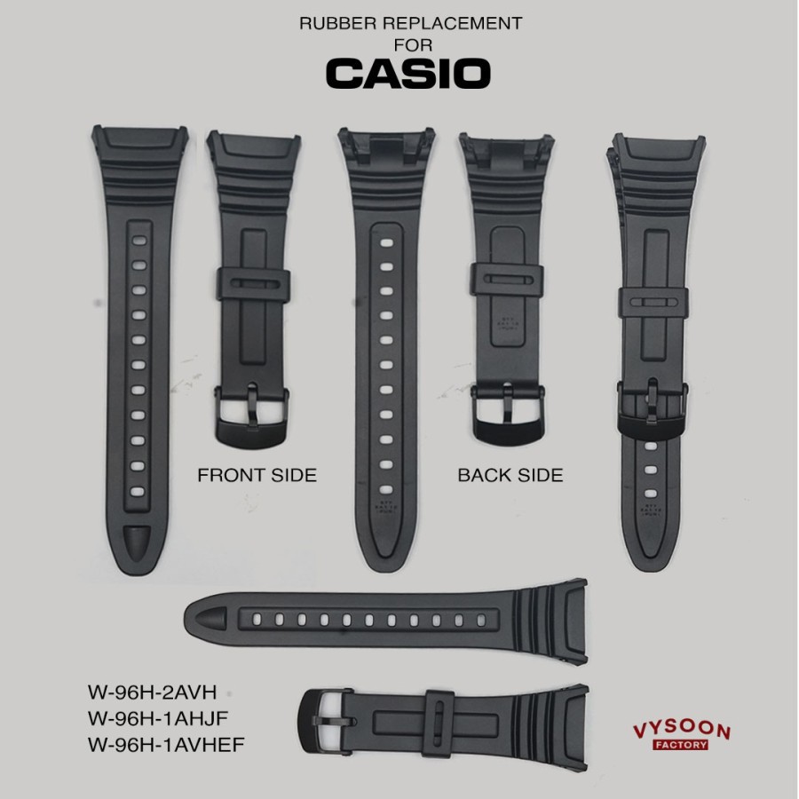 Strap Tali Rubber Karet Casio Original Pengganti W-96H W96H W96 H