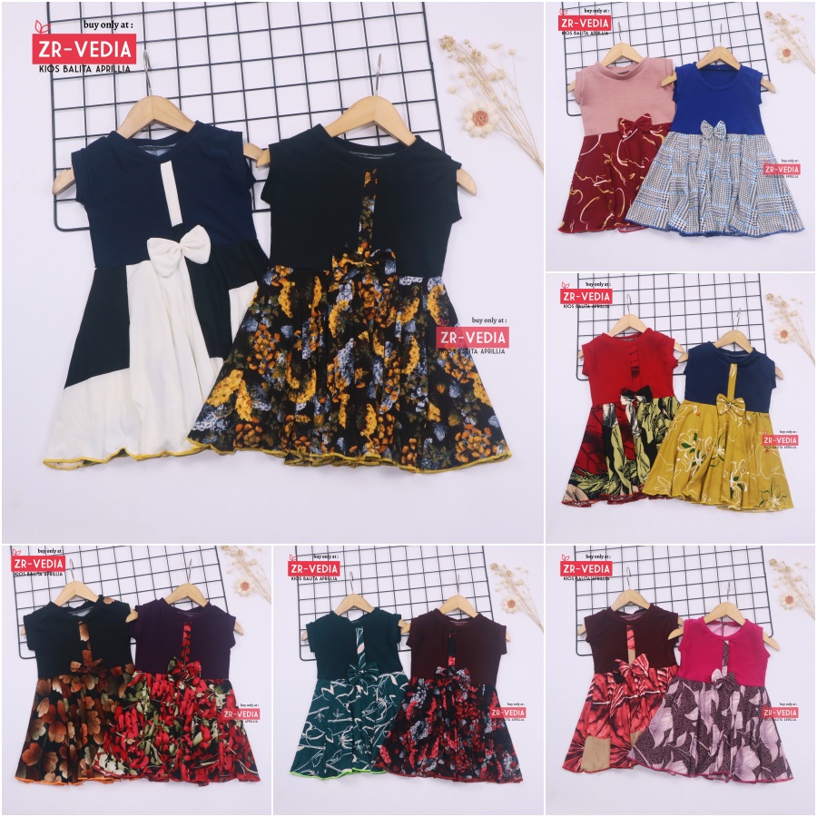 Dress Lala size Bayi - 9 Tahun / Dress Anak Perempuan Cewek Baju Dres Batik Yukensi Murah Casual