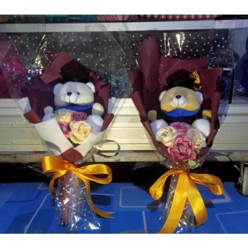 Buket boneka wisuda | Buket bunga dan boneka wisuda