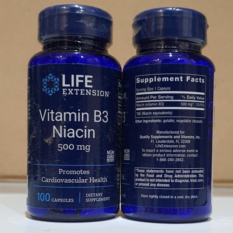 Jual Life Extension Vitamin B3 Niacin 500 Mg Cardiovascular 100 Caps